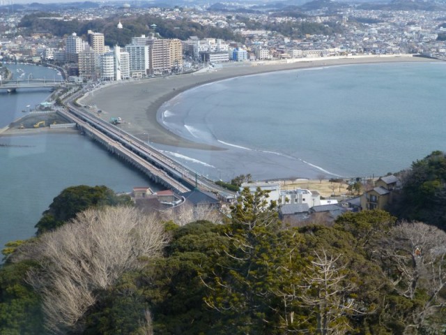 a view from the top of Enoshima island, looking over enospa