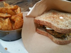 beach muffin veggie hamburger