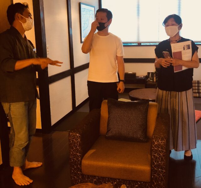 Jarman International's Takae Ayukawa, Steven Liu and Ruth Jarman make consulting trip to Onsen Guesthouse Tsutaya in Hakone